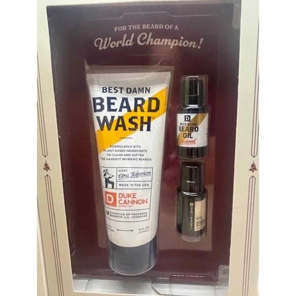 Duke Cannon 3pc Gift Set Beard Wash and Oil 